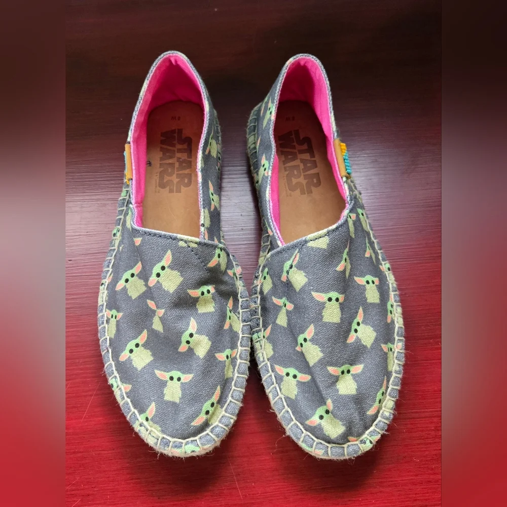 Ubuntu Baby Yoda Star Wars Espadrilles Shoes Size 8w